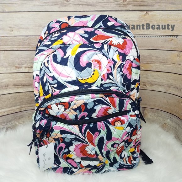 Vera Bradley Essential Backpack Mod Paisley Multicolor Pink Black Christmas main image 11